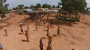 Flight over the Nuba refugee camp Yida